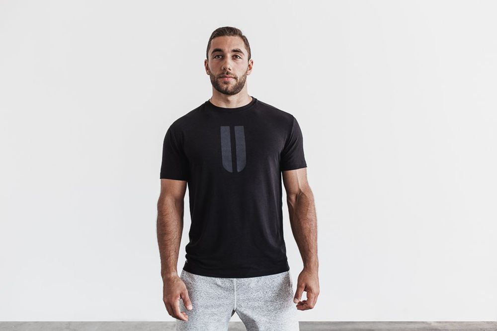 NOBULL Men's Horns Tee - Black - Ireland (9074PTWVO)